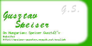 gusztav speiser business card